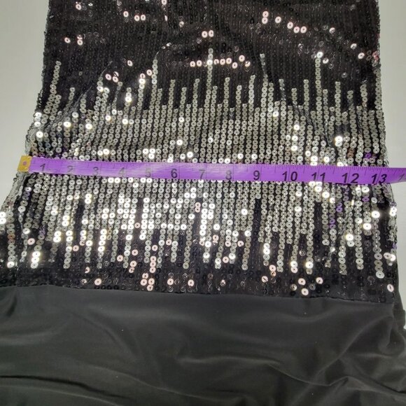 Sequin Sparkly Black and Silver Halter Strap Sexy Dress- Size L - Picture 11 of 15